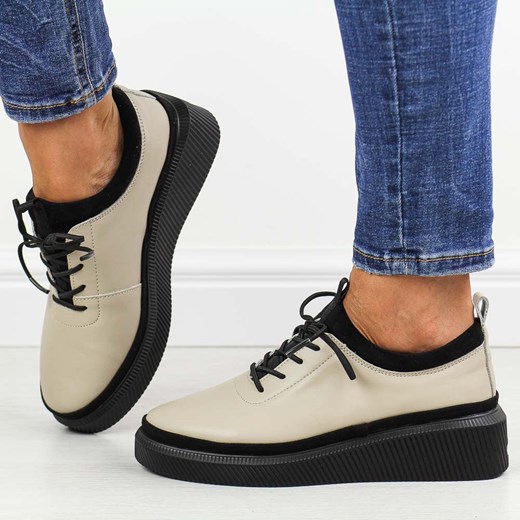 Beżowe skórzane półbuty damskie T.Sokolski J23-705 38 suzana.pl