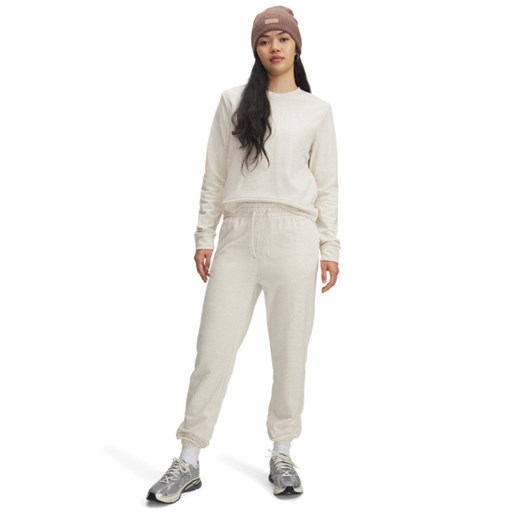 Damskie spodnie dresowe Under Armour UA Rival Terry Jogger - białe ze sklepu Sportstylestory.com w kategorii Spodnie damskie - zdjęcie 184839422
