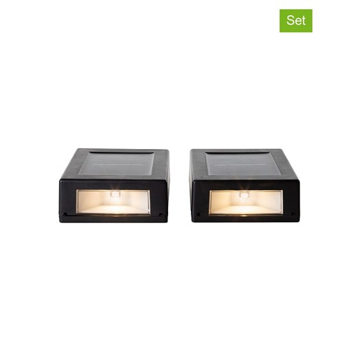 Garden Hero Solarne lampy ścienne LED (2 szt.) w kolorze czarnym - 10 x 7,3 cm ze sklepu Limango Polska w kategorii Dekoracje i akcesoria ogrodowe - zdjęcie 184839921