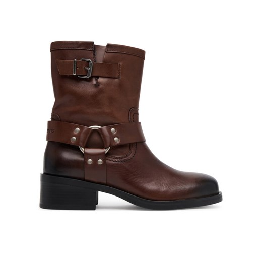 Botki Tommy Jeans Tjw Biker EN0EN02811 Brązowy ze sklepu eobuwie.pl w kategorii Botki - zdjęcie 184840131