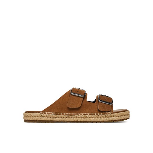 Espadryle Tommy Hilfiger Flex Jutte Hilfiger Suede Sandal FM0FM05503 Brązowy ze sklepu eobuwie.pl w kategorii Espadryle męskie - zdjęcie 184840170