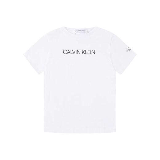 Calvin Klein Jeans T-Shirt Institutional SS IB0IB00347 Biały Regular Fit ze sklepu MODIVO w kategorii T-shirty chłopięce - zdjęcie 184840661