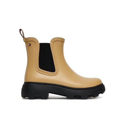 Tommy Hilfiger Kalosze Rubber Flag Cleated FW0FW08637 Brązowy ze sklepu MODIVO w kategorii Kalosze damskie - zdjęcie 184840712
