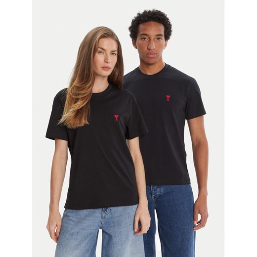 AMI PARIS T-Shirt BFUTS035.724 Czarny Regular Fit ze sklepu MODIVO w kategorii Bluzki damskie - zdjęcie 184840714