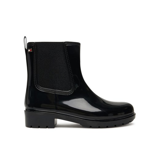 Tommy Hilfiger Kalosze Flag Hardware FW0FW08966 Czarny ze sklepu MODIVO w kategorii Kalosze damskie - zdjęcie 184840814