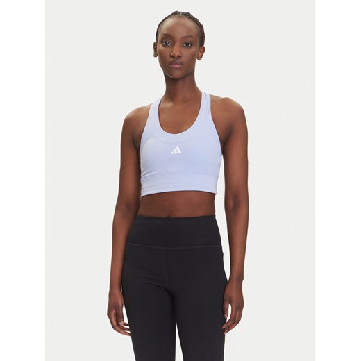 adidas Biustonosz sportowy Run Pocket JI5991 Fioletowy Slim Fit ze sklepu MODIVO w kategorii Biustonosze - zdjęcie 184842044