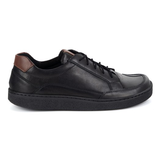 Buty męskie casual skórzane sznurowane BAREFOOT FRIENDLY 1289 czarne ze sklepu butyolivier w kategorii Półbuty męskie - zdjęcie 184843030