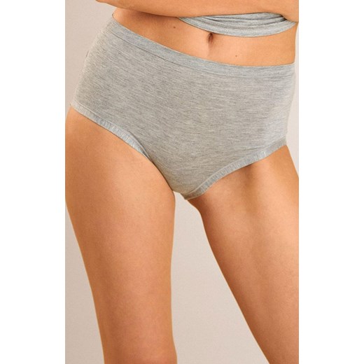 Figi damskie z modalu klasyczne z wysokim stanem szary melanż Today 6009, Kolor szary melanż, Rozmiar S, Sielei ze sklepu Intymna w kategorii Majtki damskie - zdjęcie 184843933