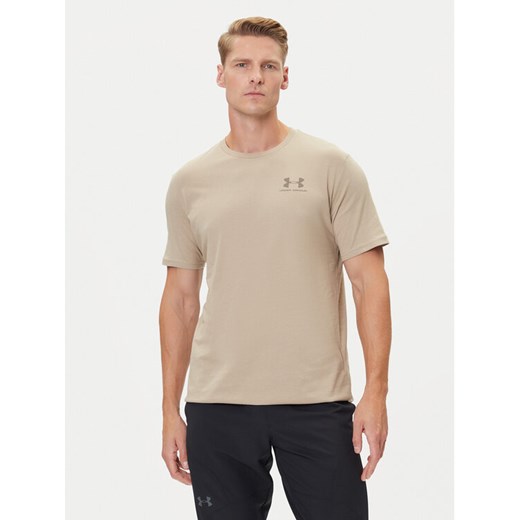 Under Armour T-Shirt UA Left Chest Logo 1326799 Beżowy Loose Fit ze sklepu MODIVO w kategorii T-shirty męskie - zdjęcie 184844184