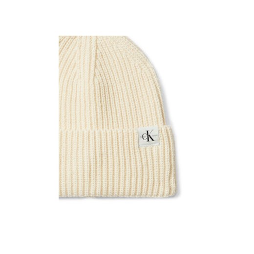 Czapka Calvin Klein Jeans Monogram Rib Beanie IU0IU00440 Écru L_XL eobuwie.pl
