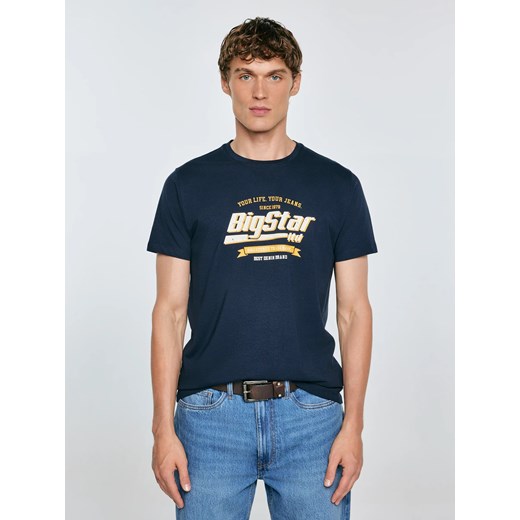 Koszulka męska z nadrukiem granatowa Briss 403 ze sklepu Big Star w kategorii T-shirty męskie - zdjęcie 184847742