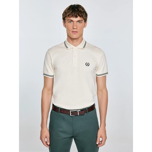 Koszulka męska polo kremowa Poller 103 ze sklepu Big Star w kategorii T-shirty męskie - zdjęcie 184847910