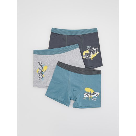 Reserved - Bawełniane bokserki 3 pack - ciemnoszary ze sklepu Reserved w kategorii Majtki dziecięce - zdjęcie 184848221