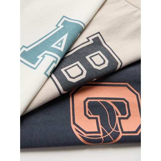 Reserved - Bawełniany t-shirt z nadrukiem - złamana biel Reserved 146 (10 lat) Reserved