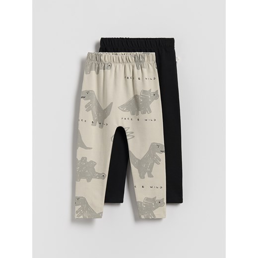 Reserved - Bawełniane legginsy 2 pack - czarny ze sklepu Reserved w kategorii Spodnie chłopięce - zdjęcie 184848274