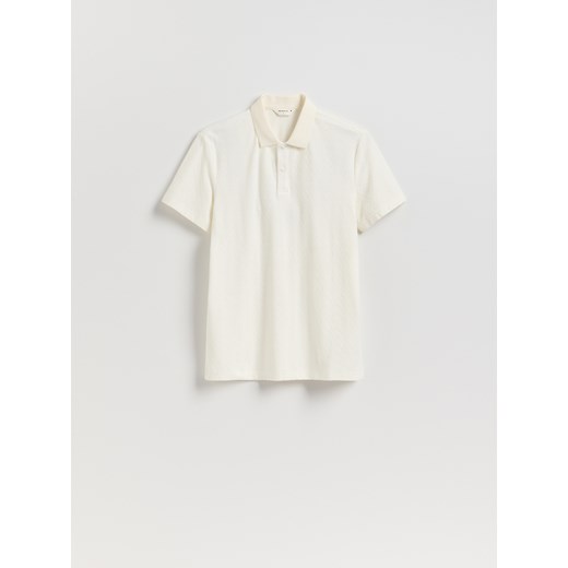 Reserved - Koszulka polo regular fit - złamana biel ze sklepu Reserved w kategorii T-shirty męskie - zdjęcie 184848364