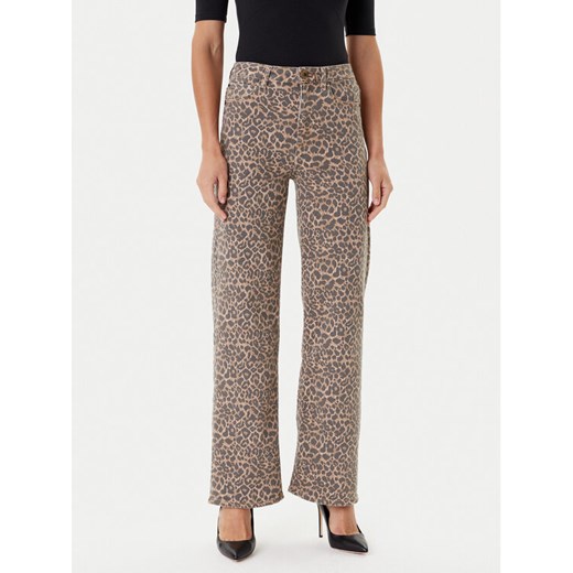 Guess Jeansy W5YA1A WHFP2 Brązowy Wide Leg ze sklepu MODIVO w kategorii Jeansy damskie - zdjęcie 184848821