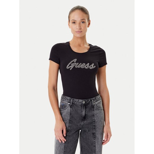 Guess T-Shirt W5YI16 J1314 Czarny Regular Fit ze sklepu MODIVO w kategorii Bluzki damskie - zdjęcie 184848871