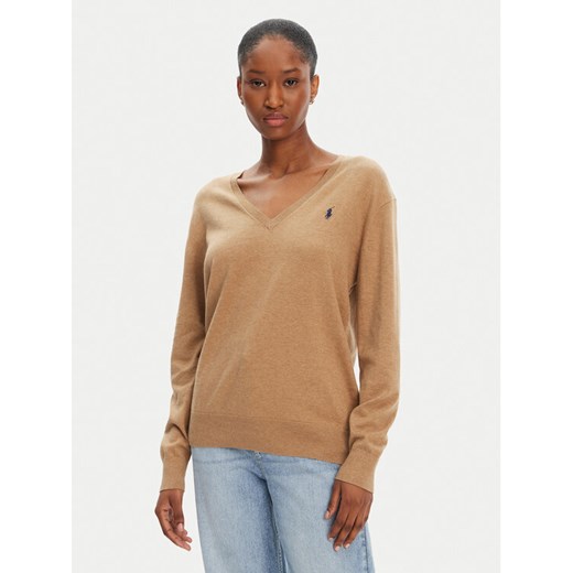 Polo Ralph Lauren Sweter 211972105003 Beżowy Straight Fit ze sklepu MODIVO w kategorii Swetry damskie - zdjęcie 184848981