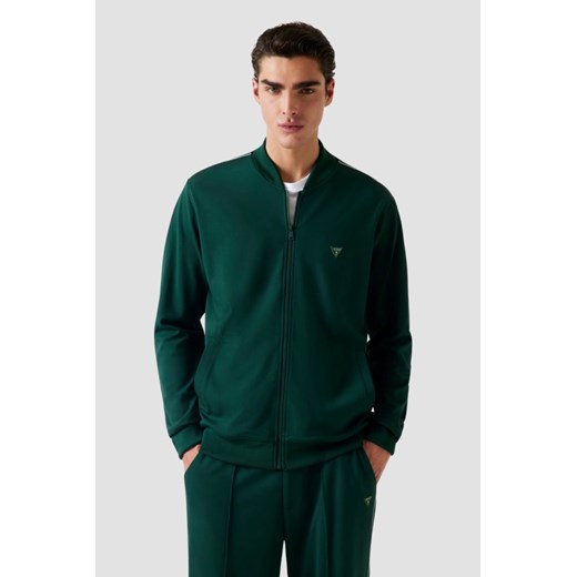 GUESS Zielona męska bluza rozpinana Truck Interlock, Rozmiar S ze sklepu outfit.pl w kategorii Bluzy męskie - zdjęcie 184851880