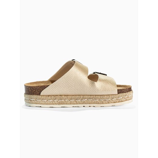 BACKSUN Klapki &quot;Gwana&quot; w kolorze złotym 39 wyprzedaż Limango Polska
