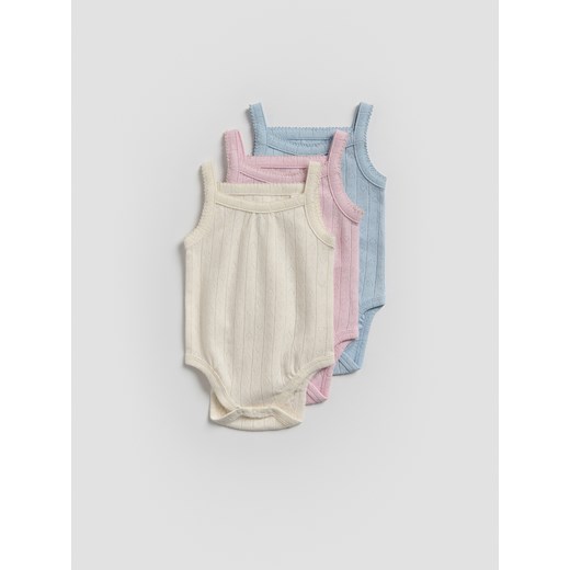 Reserved - Strukturalne body 3 pack - pastelowy róż ze sklepu Reserved w kategorii Odzież dla niemowląt - zdjęcie 184854361
