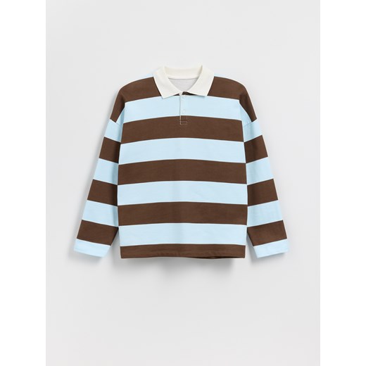 Reserved - Bawełniana bluza w paski - brązowy ze sklepu Reserved w kategorii Bluzy chłopięce - zdjęcie 184854772