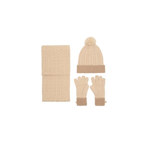 Zestaw czapka, szalik i rękawiczki Roxy RX-KF-001-AW24 Beżowy NOSIZE eobuwie.pl