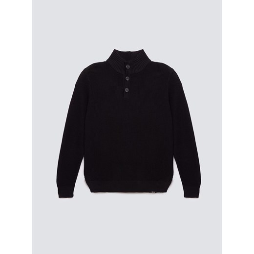 Sweter męski ze stójką czarny Neroni 906 ze sklepu Big Star w kategorii Swetry męskie - zdjęcie 184856784