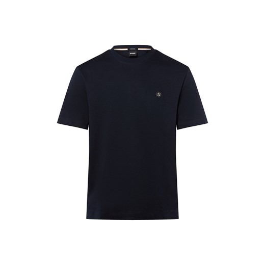 BOSS Koszulka męska - Taut Mężczyźni Bawełna granatowy jednolity ze sklepu vangraaf w kategorii T-shirty męskie - zdjęcie 184856832