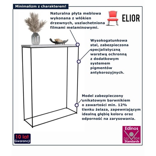 Wąska konsola beton + czarny - Krux 4X Elior One Size Edinos.pl