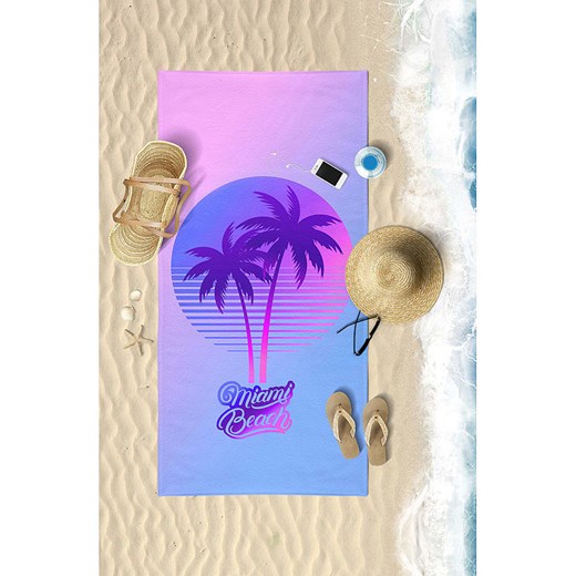 Samimi Ręcznik plażowy &quot;Miami Beach&quot; w kolorze błękitno-fioletowym - 150 x 75 cm ze sklepu Limango Polska w kategorii Ręczniki - zdjęcie 184857504