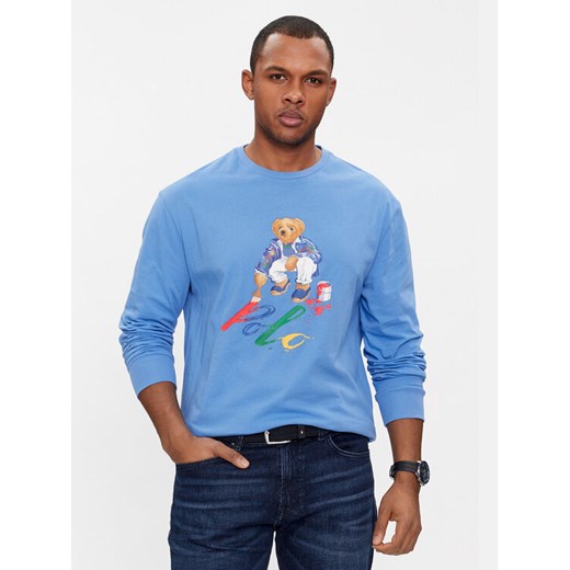 Polo Ralph Lauren Longsleeve 710897346003 Niebieski Classic Fit ze sklepu MODIVO w kategorii T-shirty męskie - zdjęcie 184857922