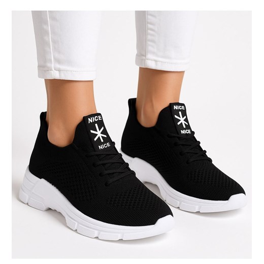 Czarne wsuwane buty sportowe /E1-1 16147 G280/ ze sklepu Pantofelek24.pl w kategorii Buty sportowe damskie - zdjęcie 184859010