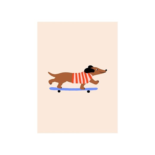 Poster &amp; Frame Druk artystyczny &quot;Dachshund on Skateboard&quot; ze sklepu Limango Polska w kategorii Obrazy - zdjęcie 184859584