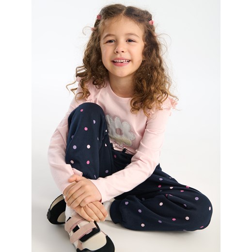 Sinsay - Spodnie jogger w kropki - czarny Sinsay 98 (2-3 l) Sinsay