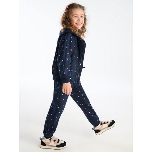 Sinsay - Spodnie jogger w kropki - czarny Sinsay 122 (6-7 l) Sinsay