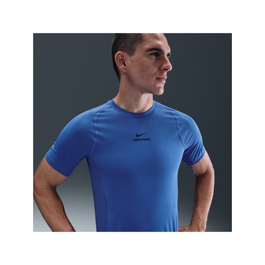 Męska koszulka z krótkim rękawem Dri-FIT Nike Pro Training - Niebieski ze sklepu Nike poland w kategorii T-shirty męskie - zdjęcie 184862890