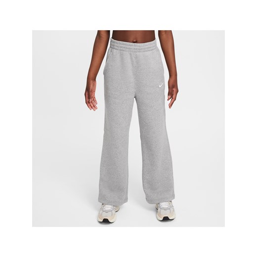 Dziewczęce spodnie z szerokimi nogawkami Nike Sportswear Club Fleece - Szary ze sklepu Nike poland w kategorii Spodnie damskie - zdjęcie 184862911