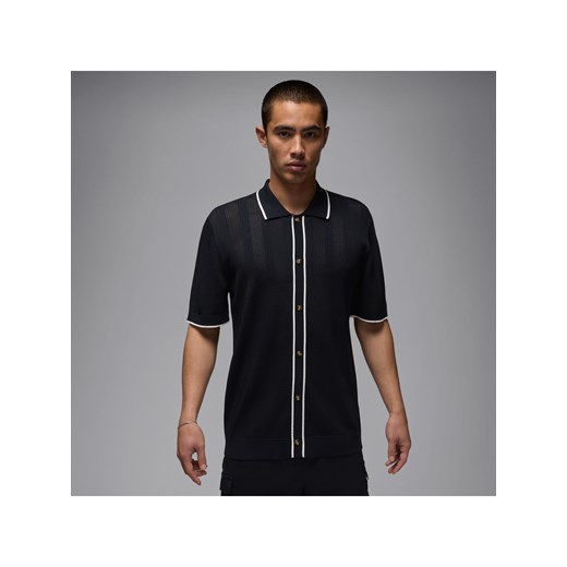 Męska zapinana na guziki koszulka dzianinowa do golfa Jordan Sport - Czerń ze sklepu Nike poland w kategorii T-shirty męskie - zdjęcie 184862931