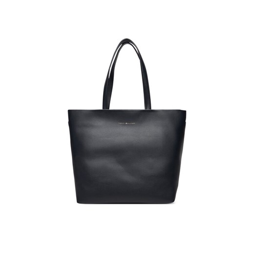 Torebka Tommy Hilfiger Th Logotape Tote AW0AW17693 Granatowy ze sklepu eobuwie.pl w kategorii Torby Shopper bag - zdjęcie 184863720