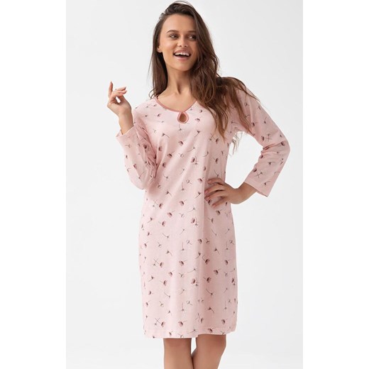 Bawełniana koszula nocna w kwiaty 279, Kolor różowy-wzór, Rozmiar L, Luna ze sklepu Intymna w kategorii Koszule nocne - zdjęcie 184865310