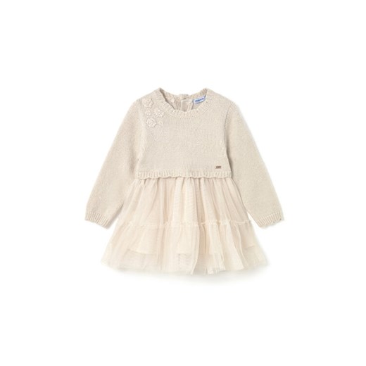 Mayoral Sukienka elegancka 2905 Écru Regular Fit ze sklepu MODIVO w kategorii Sukienki dziewczęce - zdjęcie 184866793