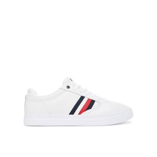 Sneakersy Tommy Hilfiger Icon Court Stripes FM0FM05628 Biały ze sklepu eobuwie.pl w kategorii Buty sportowe męskie - zdjęcie 184871302