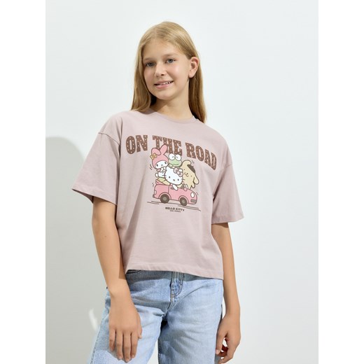 Reserved - T-shirt Hello Kitty and Friends - brązowy ze sklepu Reserved w kategorii Bluzki dziewczęce - zdjęcie 184873230