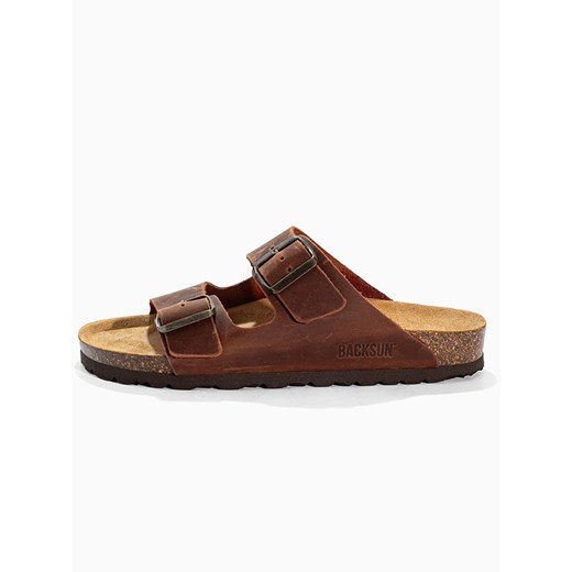 BACKSUN Skórzane klapki &quot;Bali&quot; w kolorze brązowym 41 wyprzedaż Limango Polska