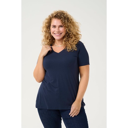 KAFFE curve Koszulka w kolorze granatowym ze sklepu Limango Polska w kategorii Bluzki damskie - zdjęcie 184873590
