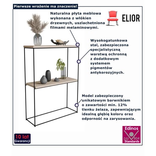 Nowoczesna konsola dąb sonoma + czarny - Blox 4X Elior One Size Edinos.pl
