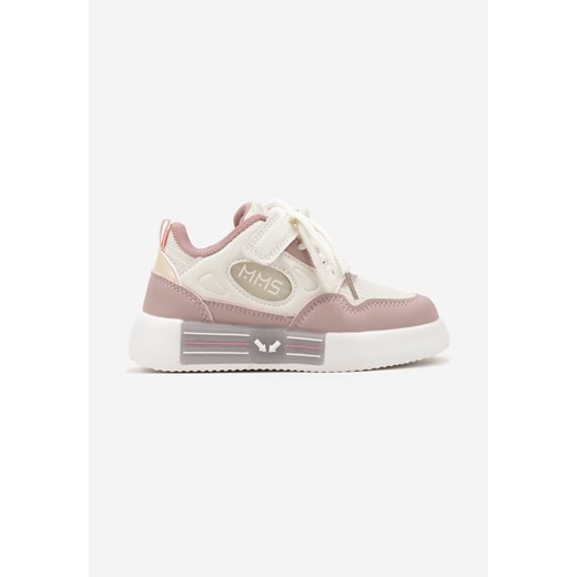 Różowe Buty Sportowe Sneakersy z Wkładką ze Skóry Naturalnej Florvesa ze sklepu born2be.pl w kategorii Buty sportowe dziecięce - zdjęcie 184874650