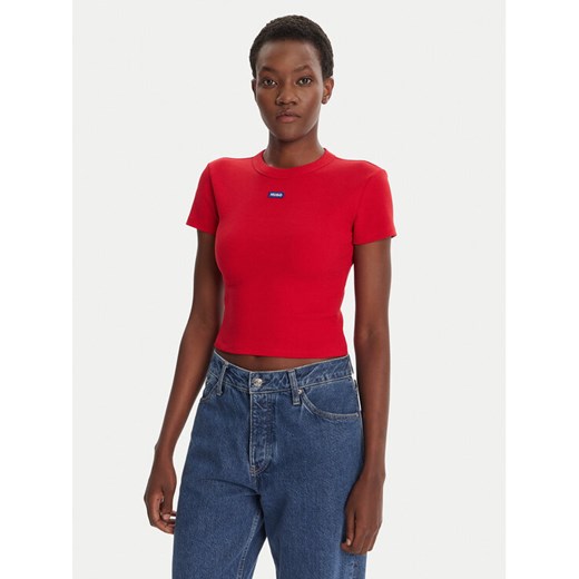 HUGO T-Shirt Baby 50510749 Czerwony Slim Fit ze sklepu MODIVO w kategorii Bluzki damskie - zdjęcie 184874702